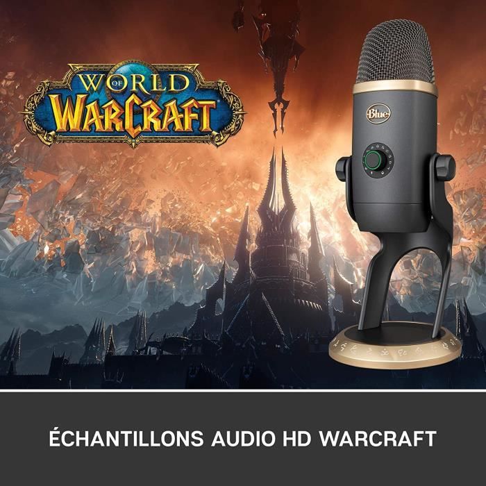 Blue Yeti X Microphone professionnel USB pour le streaming, Edition World of Warcraft, effets Blue VO!CE - Avec Personnages de Warcr