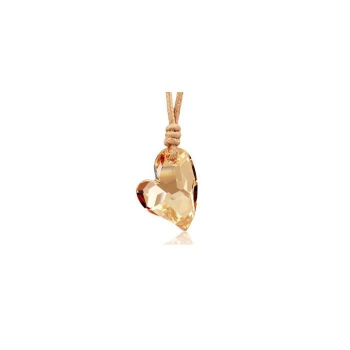 Collier Coeur en Cristal Beige de Swarovski Elements