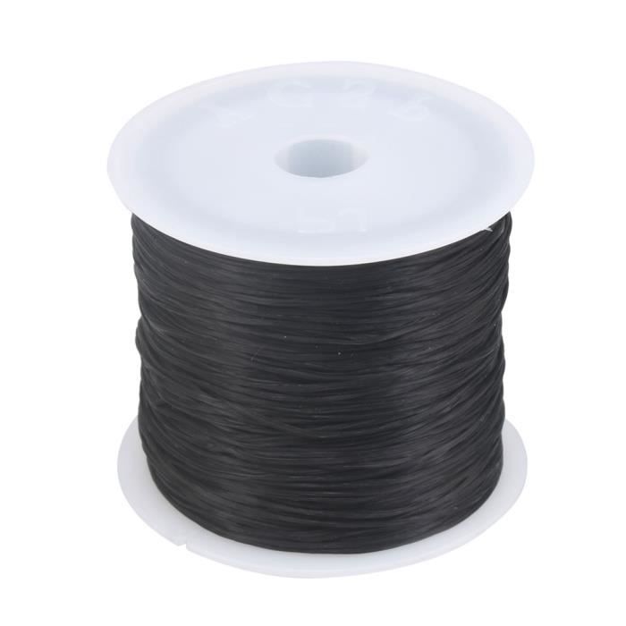 Bracelet de bijoux de fil de perles noires de 0.5mm faisant le tissage de la corde élastique 60m