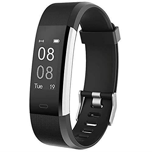 Montre Connectée Bracelet Intelligent Sport Fitness Étanche Tracker de Santé Podomètre Moniteur de Fréquence Cardiaque, Noir