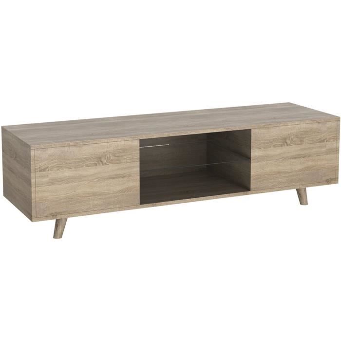 Meuble TV LED -Inna- - Chêne