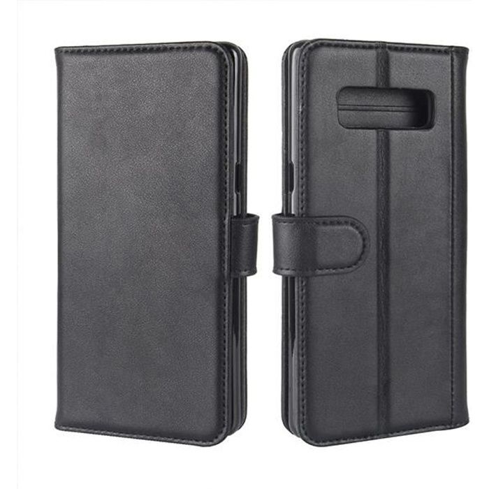 Coque Samsung Galaxy Note 8 en cuir véritable (Noir)