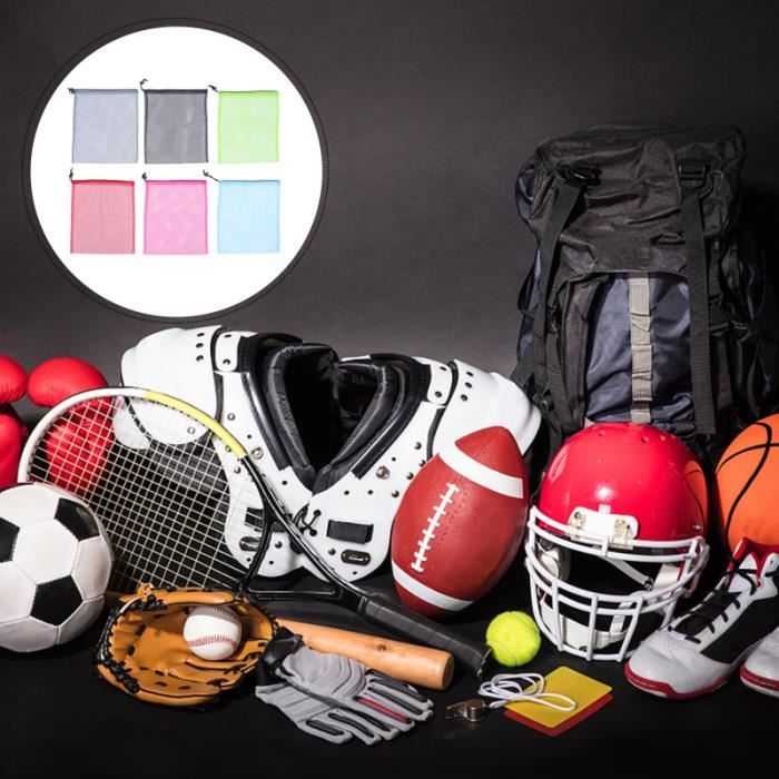 6pcs Coffre-fort Sacs de cordon de de rangement de de stockage de sacs de Bags de maille de ballon de football football