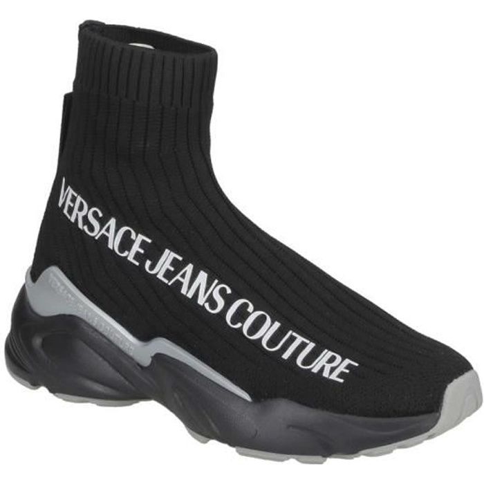 Basket Versace Jeans Couture montante style chaussette noire.-42
