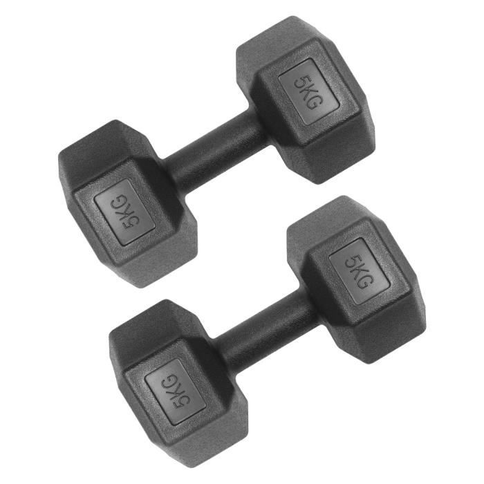 Haltères hexagonales Black Home Gym Fitness Equipment Arm Muscles Training