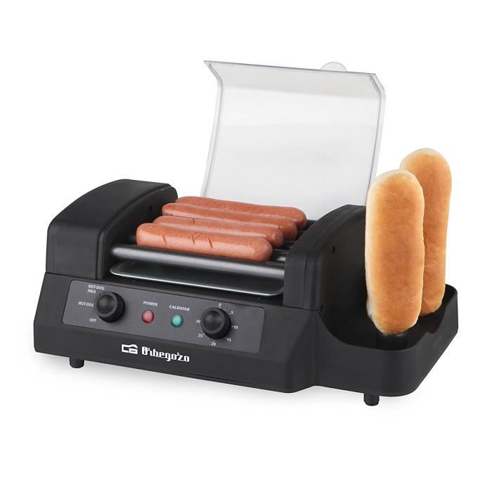 Orbegozo PR 3900, Machine à hot dog à rouleaux, Noir, 180 W