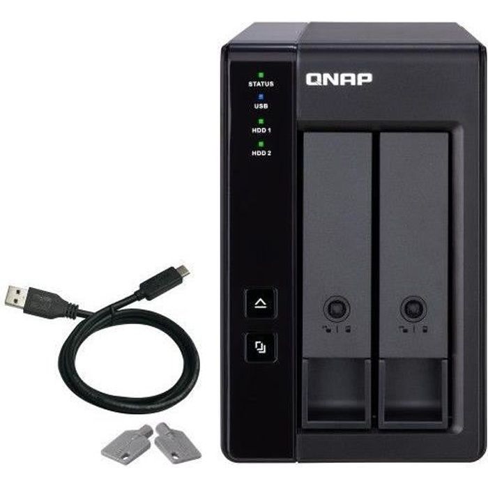 QNAP - Serveur de Stockage (NAS) - TR-002 - 2 Baies - USB-C 3.1 - Boitier nu