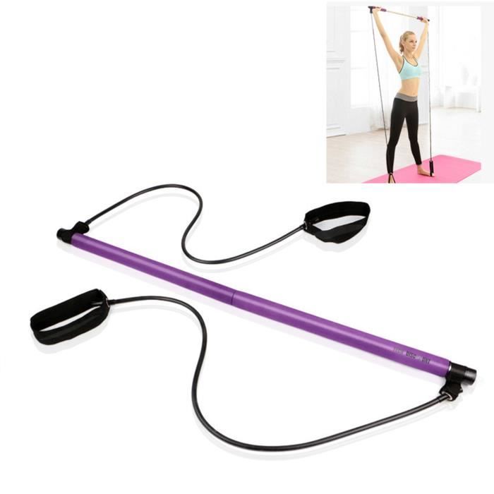 TD® Bâton de fitness Pilates, bande de résistance au yoga, corde de traction en plastique, Appareil de fitness Pilates Bar violet