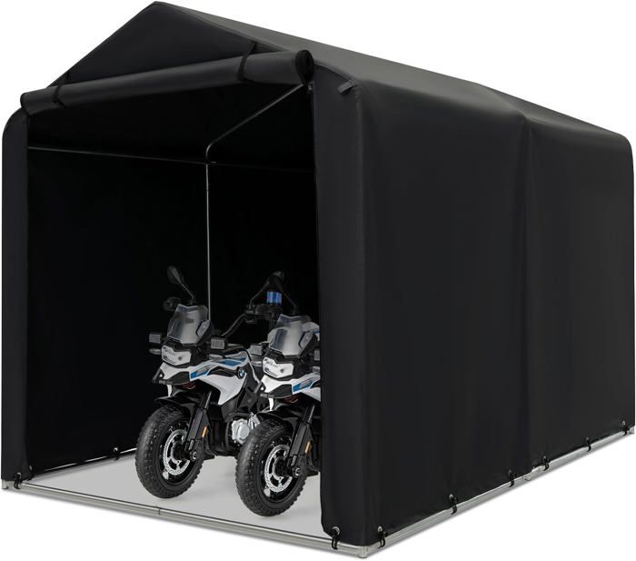 Abri Velo Abri Moto - GOPLUS - Tente de Rangement Extérieure pour vélos - Housse Etanche - Porte à Fermeture Eclair Enroulable