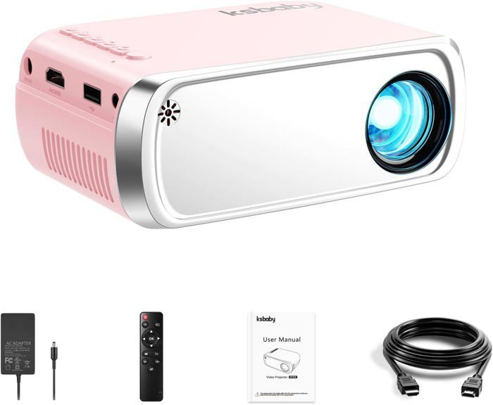 Projecteur Portable WiFi Bluetooth 1080P - 18000 Lumens, Compatible 4K, Pour Extérieur/maison | Connexion IOS, Android, PS5, TV Stick