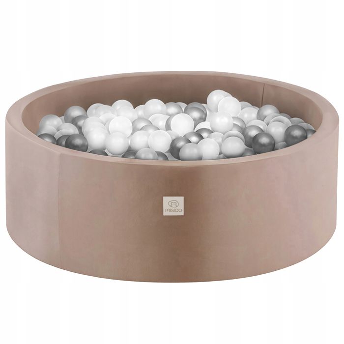 MISIOO – Piscine à Balles En Velours 90x30 Cm – Avec 200 Balles Colorées – Dès 1 An – Sécurisée Et Ludique