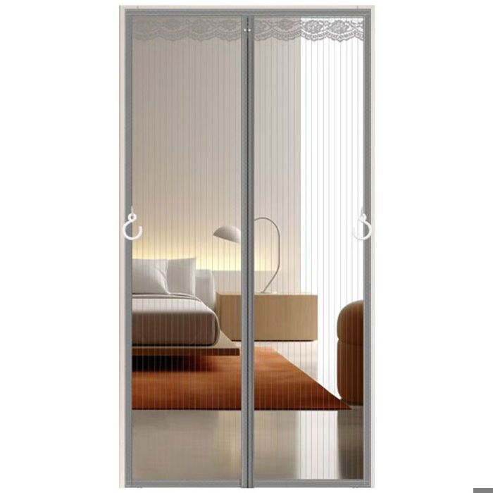 Moustiquaire Porte Fenetre Magnetique 90 x 210cm Rideau anti Mouche Renforcée Pour Porte de Balcon Cave Chambre Gris 50 Aimants