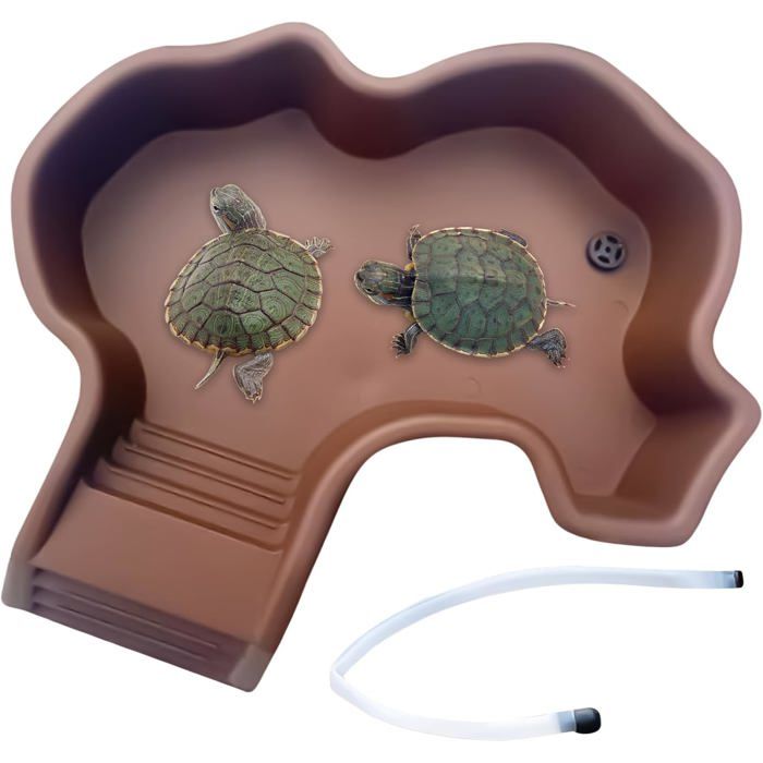 Comparer les prix de Réservoir pour tortues abreuvoir avec rampe pour reptiles baignoire nettoyage facile pour aquarium balcon salon