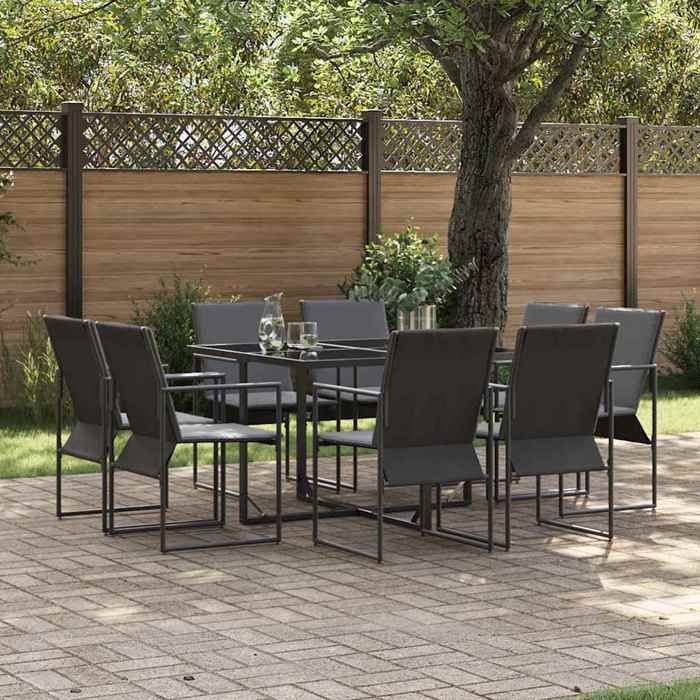 vidaXL Ensemble de salle à manger pour jardin 9 pcs Acier