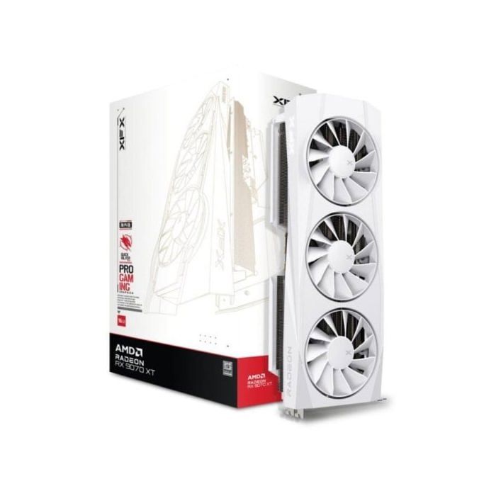 XFX Quicksilver Radeon RX 9070 XT Gaming Edition AMD 16 Go GDDR6 Blanc - vue 2