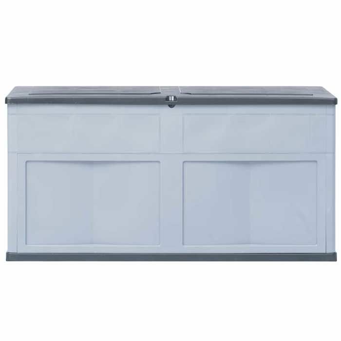 Boîte de rangement de jardin - WIENS - 320 L - Gris Noir - 119x46x60 cm - Verrouillable - Intérieur et extérieur