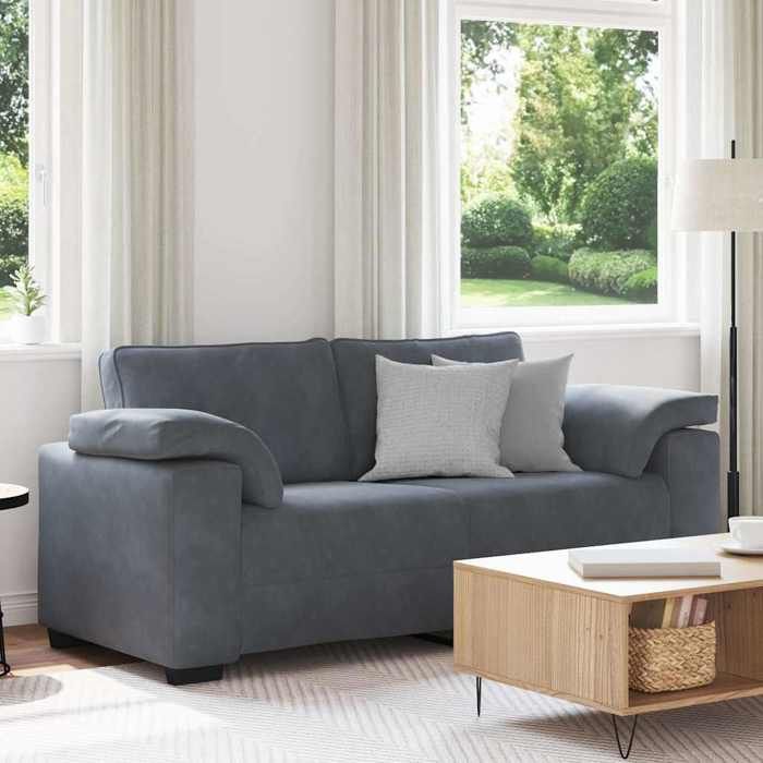 NEW 2026 Canapé moderne - Design ergonomique - pour salon - causeuse gris foncé 180x77x82 cm velours L2710