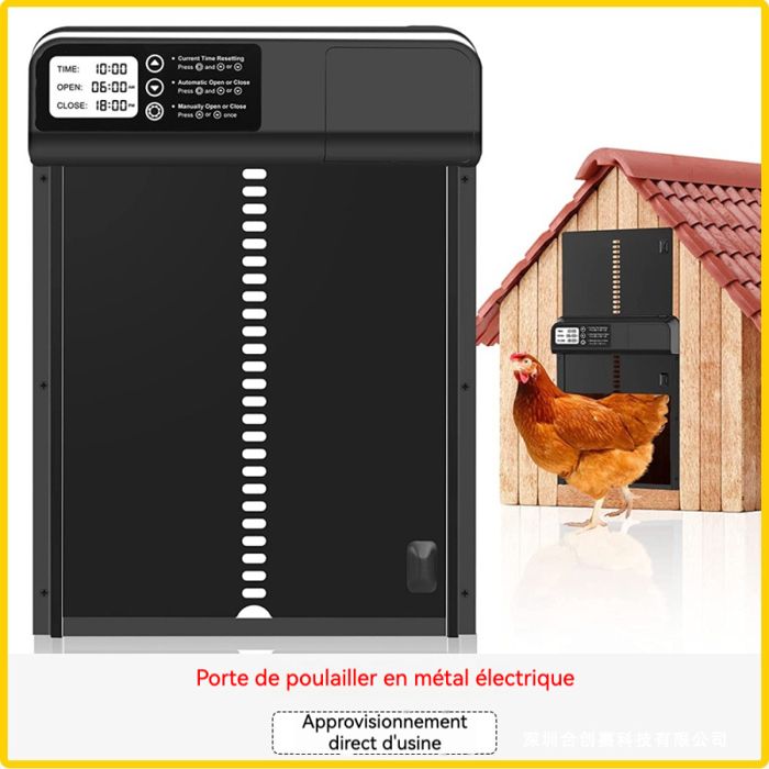 Porte Automatique Poulailler - Tout en Alliage daluminium - Anti-pincement - Écran LCD - Noir Porte Aut DISQUE DE RELAIS INDUCTION