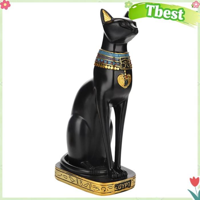Figurine de statue - TBEST - A5-YX260839 - Chat égyptien - Résine - Style vintage