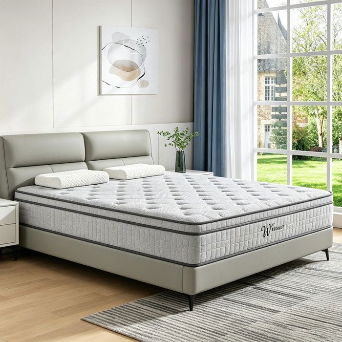 Matelas 140x190 cm - Hybride mémoire de Forme et Ressorts Épais 28cm Sommeil Profond et Silencieux Respirant Soutien Parfait