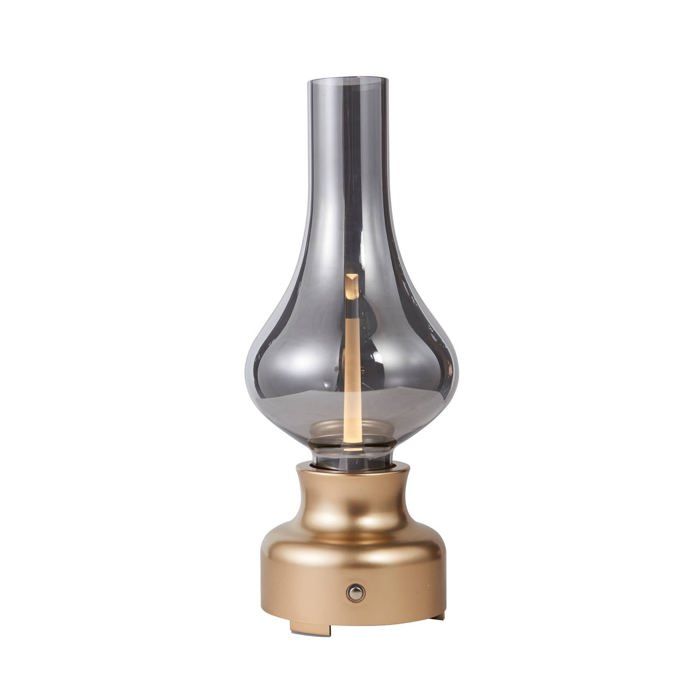 LED Lampe a poser Maxentius à intensité variable (Modern Industriel) en Gris Verre e. a. pour Salon & Salle manger (1 lampeà) de