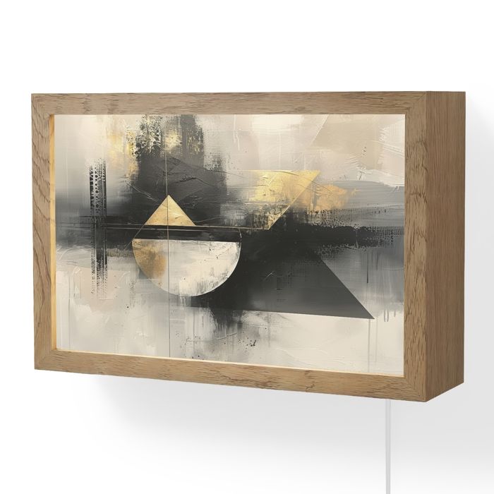 Applique Murale LED - Lampe de Chevet Murale Design - Motif Abstrait - Noir - Peinture - Moderne 30x20 cm Couleur Gris - OnlyWow