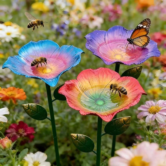 Décoration de jardin 3 pièces Pique de jardin pour oiseaux Résistant à hiver Insectenbarrière Pnte en potFleurs