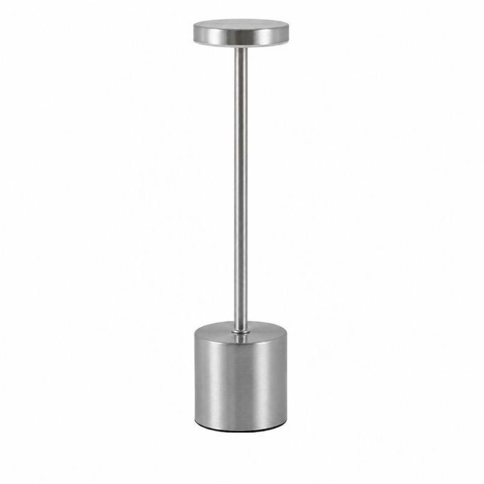 Lampe de table LED sans fil rechargeable 2400mAh – tactile dimmable 3 températures – pour chambre terrasse – H 31 cm argent