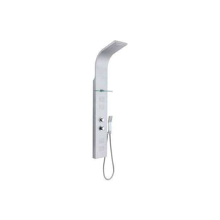 Colonne de douche hydromassante thermostatique - Argenté - P45 x H150 cm - JOSTA Colonne de douche hydromassante thermostatique - Argenté - P45 x H150 cm - JOSTA