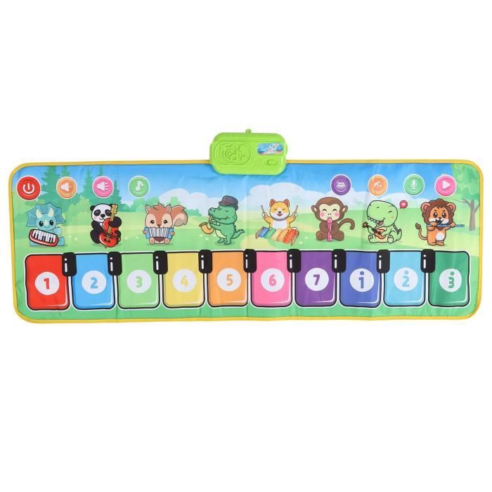 Tapis De Danse Musical Pour Enfants COSTWAY 10 Animaux, Tapis D'Eveil Musical Danse Cadeau Jouets Pour Bebes Garcons Filles 1 2 3 Ans