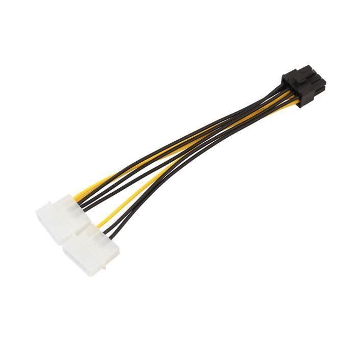 Cable D Alimentation Double Adaptateur D Alimentation Molex 4 Broches A 8 Broches Pci E Express 18cm Prix Pas Cher Cdiscount
