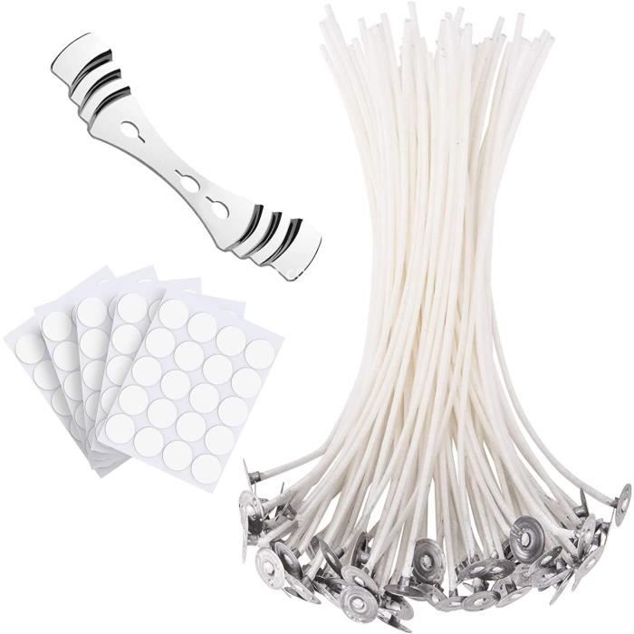 Kit Fabrication Bougies DIY - 70m Mèche Coton + 150 Supports - Pour Création Bougies Maison