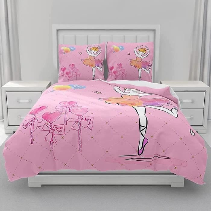 Housse De Couette 140X200 Enfant Château De Princesse De Conte De Fées Parure De Lit 1 Personne