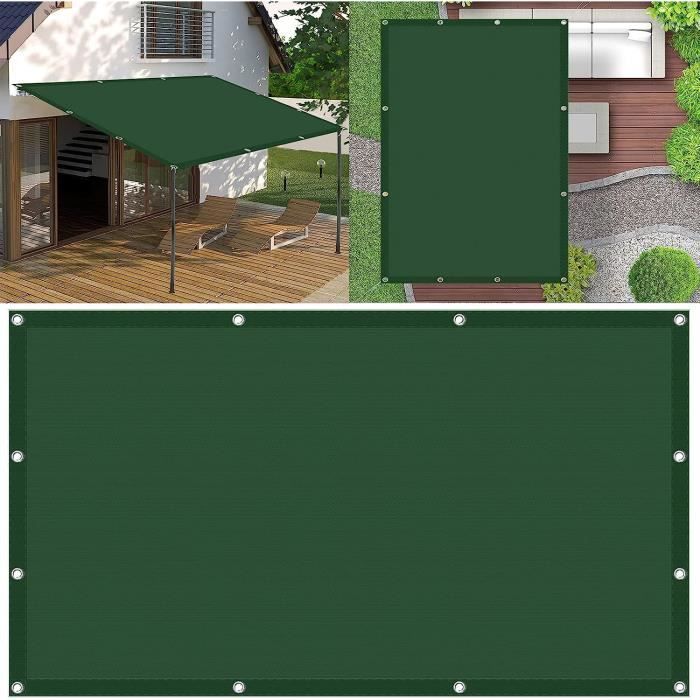 Voile D’ombrage Rectangle 2x1m – Protection UV 98% – Imperméable – Pour Terrasse, Jardin, Balcon