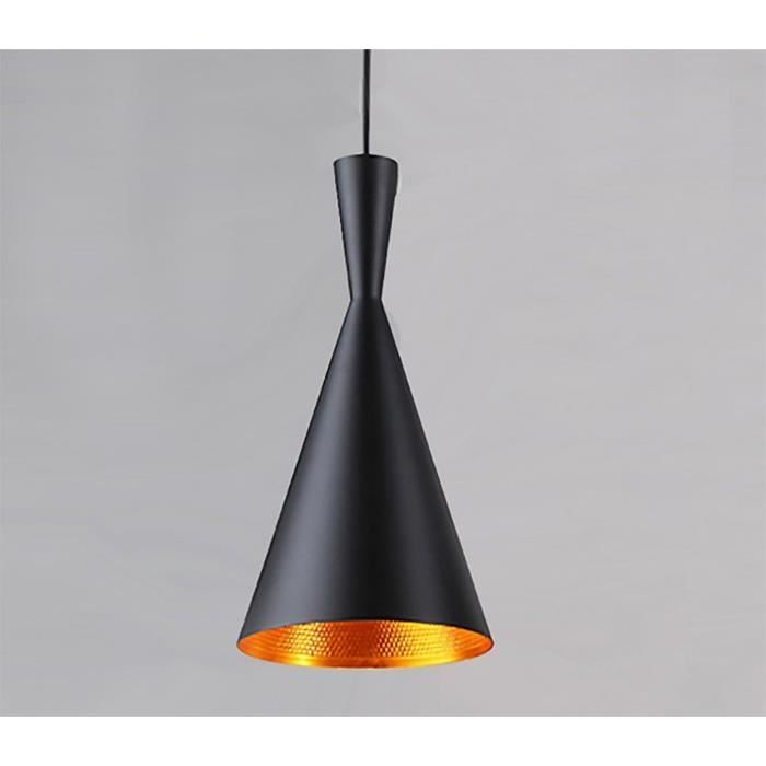 Kawoo 3pcs Lampe Suspension Vintage,Lustre en Cristal Industrielle Plafonnier Abat-jour Métal Retro Noir pour Salon Chambre - Maison