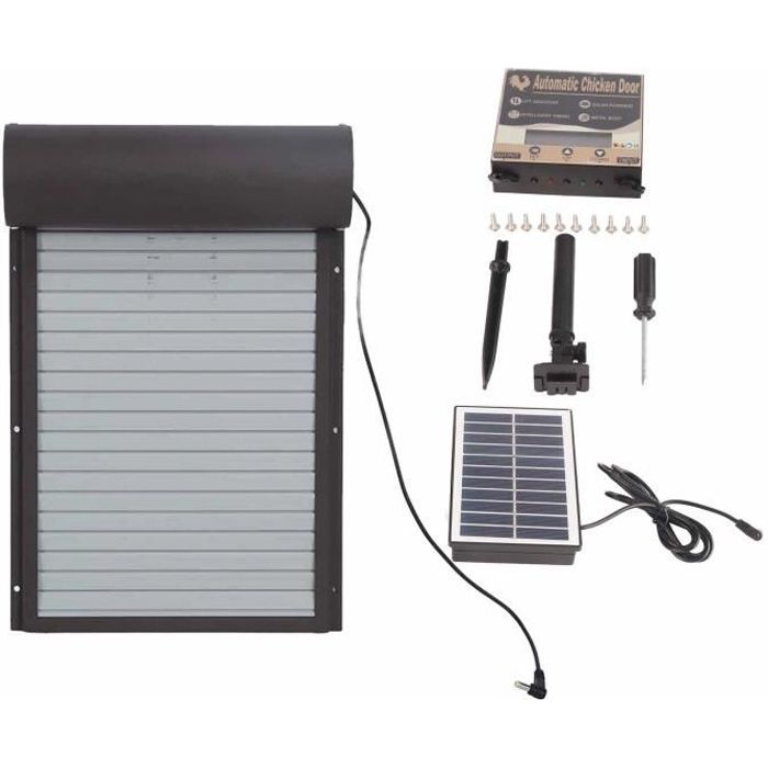 Meilleurs prix pour Volet roulant solaire en métal, contrôle du temps de porte de poulailler, réglage de l'heure, porte automatique de ferme