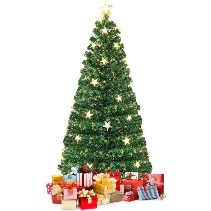 Sapin de Noël en fibre optique Z1429 150180 cm LED blanc chaud