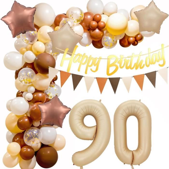 Decoration Rétro 90 Ans Anniversaire,90 Ans Ballon Guirlande, 90 Ans ...