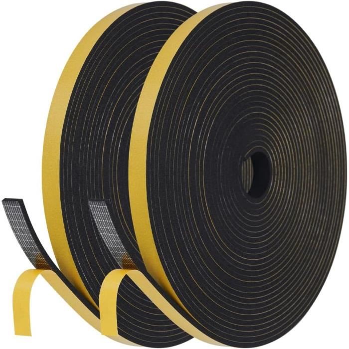 Bande De Caoutchouc Adhésif Néoprène Solide 25mm X 2mm X 4m - Noire - Idéale Pour Joints, Isolation Et Protection Sol
