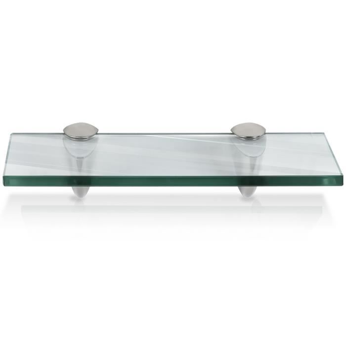 Étagère Murale Verre Trempé 25 Cm – Acier Inoxydable SUS304, Support Chromé Pour Salle De Bain, Cuisine, Chambre