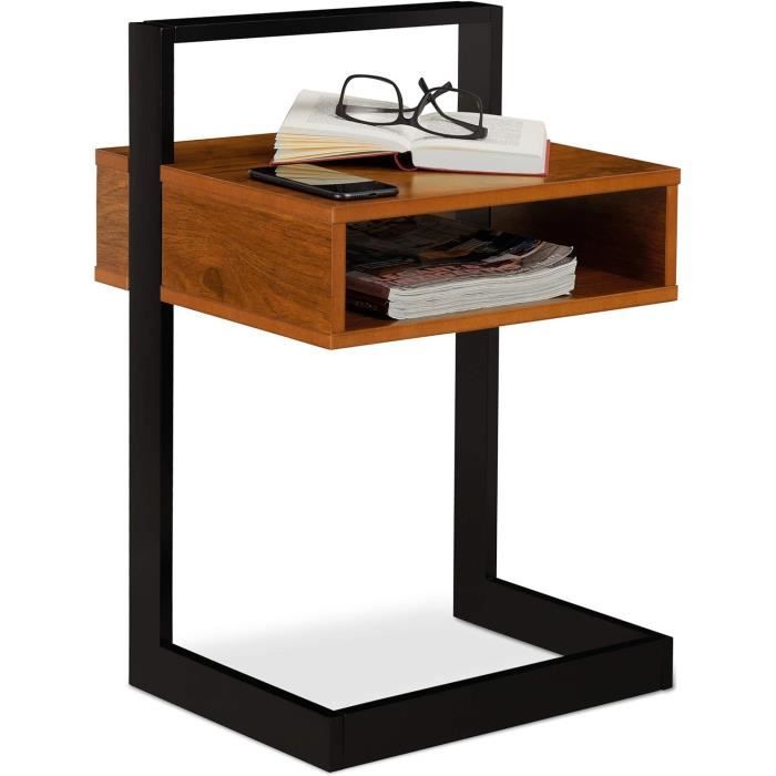 Table d'appoint, bout de canapé, table de chevet acier inoxydable chromé 30,5 x H43,5cm ALMA - Maison