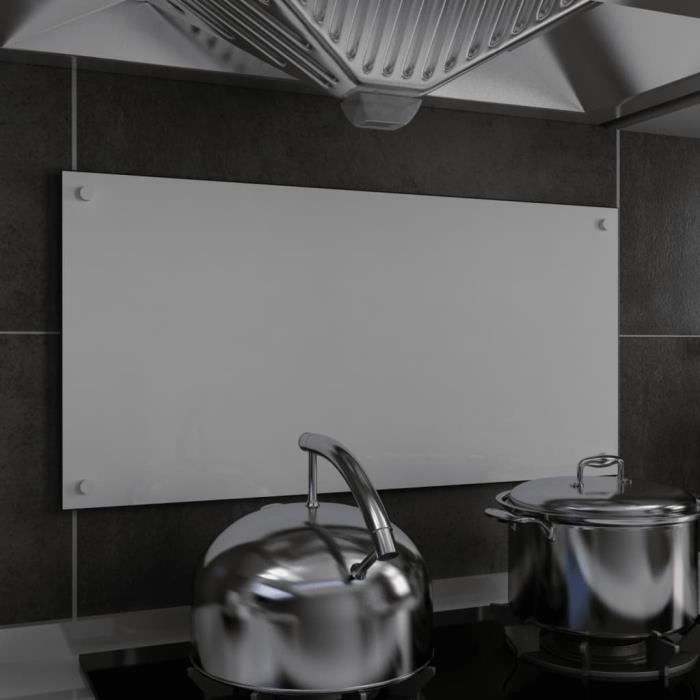 vidaXL Dosseret de Cuisine Carrelage Mural Décoration Protection Anti-éclaboussures Résistant aux Rayures Noir 80x40 cm Verre Trempé