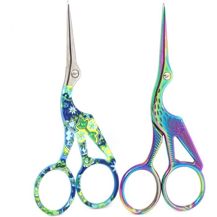 Petits Ciseaux De Broderie 10,9 Cm - Acier Inoxydable, Manche Arc-en-Ciel - Pour Couture, Crochet, DIY