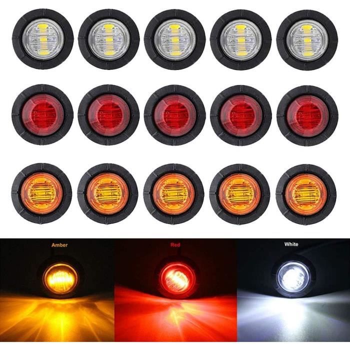 15pièces Feux de Gabarit Latéraux, Feux De Côté 3 LED 3-4