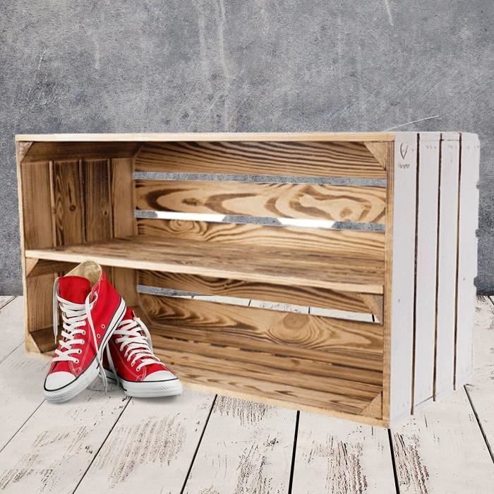 Grande Boîte De Rangement En Bois Ancienne – 29x22x9 Cm