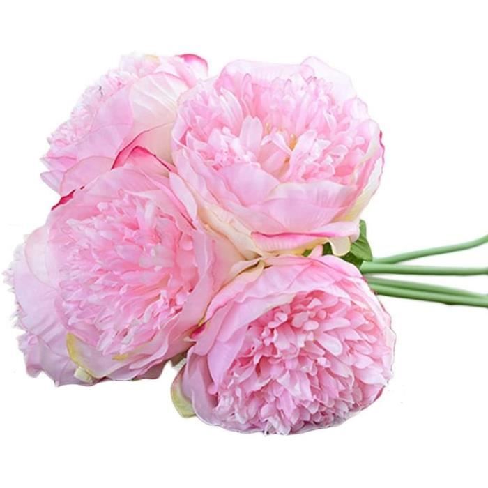 HFJKFW-5 Pcs Fleurs Artificielles Pivoine Blanche Fleurs De Pivoines Fleurs  en Soie Pivoine Bouquet De Mariée Bouquet De Fleur[1225] - Cdiscount Maison