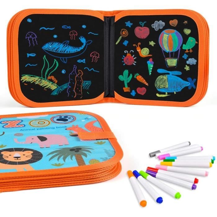 Lot De 12 Sacs En Tissu à Peindre Et 12 Crayons De Cire Empilables