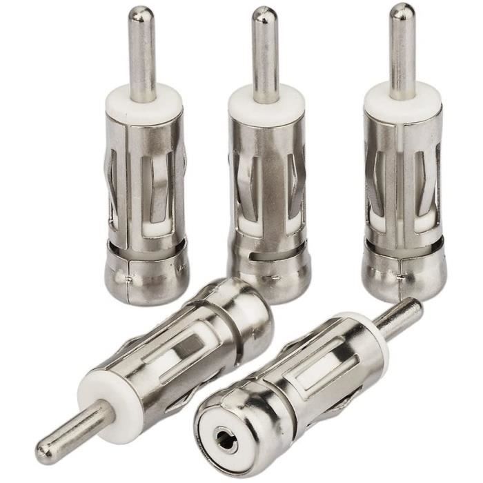 Eightwood Adaptateur DIN Mâle ISO Femelle Voiture Adaptateur Antenne Radio FM/AM Prise DIN Prise ISO Adaptateur Antenne Autoradio 5
