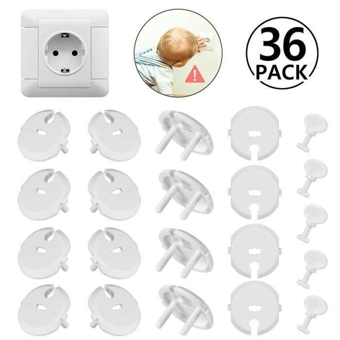 12 Pcs caches prises blanc sécurité bébé enfants protection plus grand clé facile a utilise anti-choc électrique 12 pièce avec un clé 