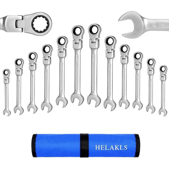 LSLANSOON Lot De 46 Clés à Cliquet Avec étui De Rangeent, Coprend Un